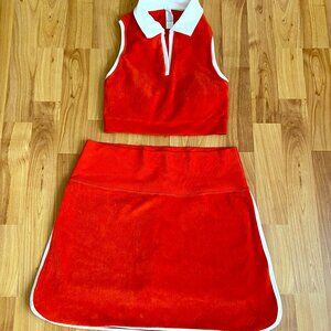 Offline by Aerie Hole In One Terry Polo Crop Top and Skirt Skort Set